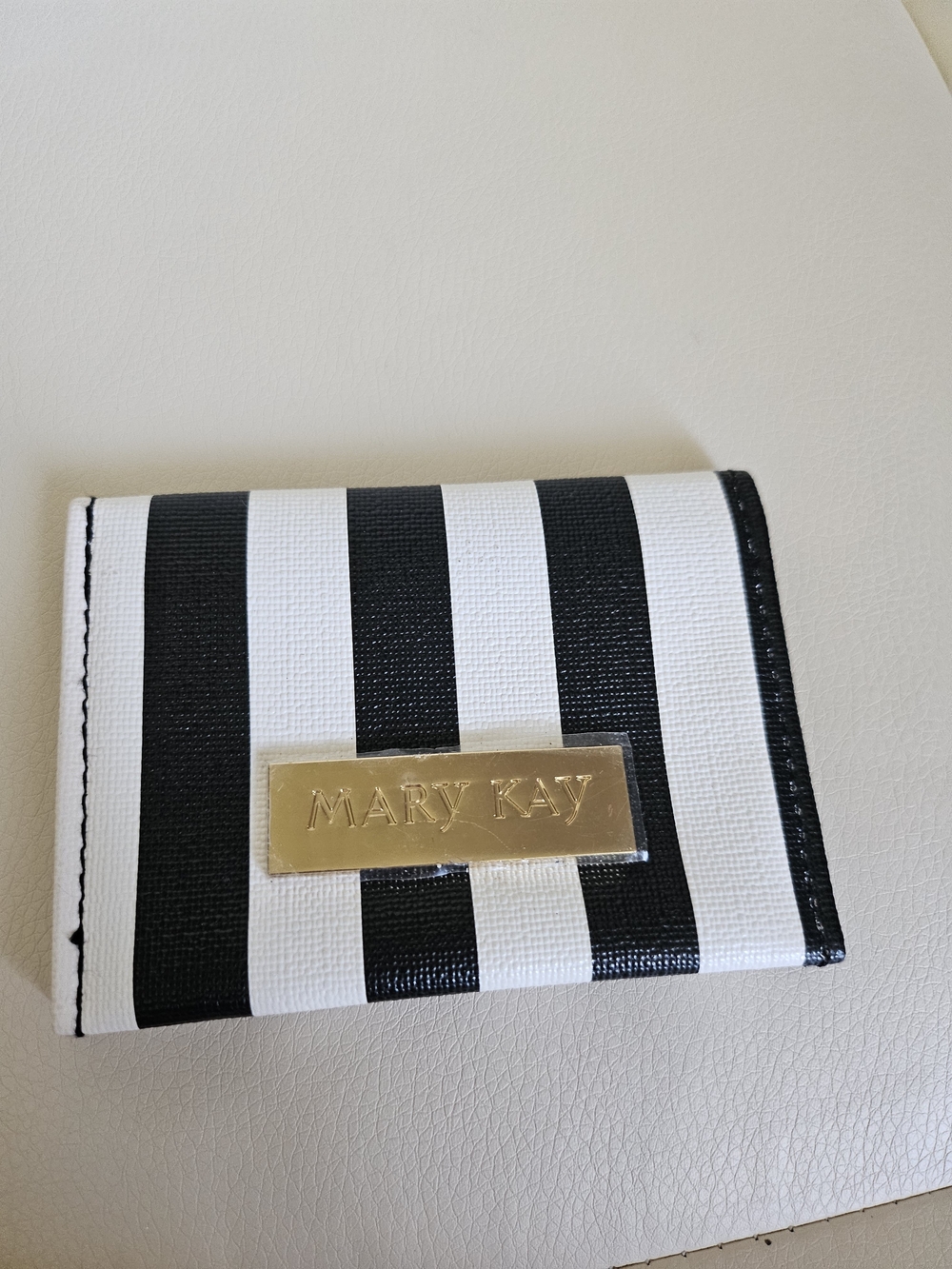 Mary Kay Black & White Striped Card Holder